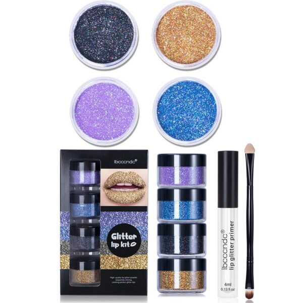 Glitter Lip Gloss Lipstick Shiny DIY Lip Gloss Diamond Waterproof Long Lasting Lipgloss Kit With Lip Primer Lip Tint Lips Makeup - Image 3
