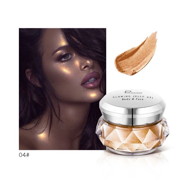 Face Highlighter Jelly Gel Mermaid Eyeshadow Glow Body Glitter Festival Makeup Iluminador Gold Liquid Highlighter Bronzer - Image 7
