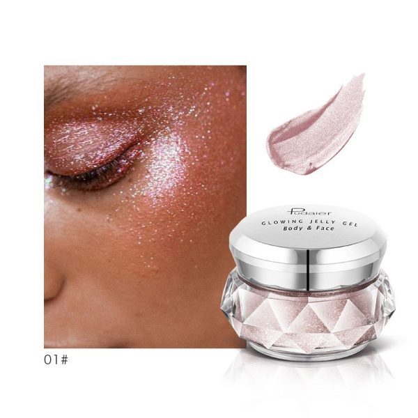 Face Highlighter Jelly Gel Mermaid Eyeshadow Glow Body Glitter Festival Makeup Iluminador Gold Liquid Highlighter Bronzer - Image 4