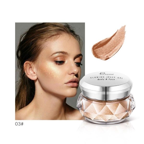 Face Highlighter Jelly Gel Mermaid Eyeshadow Glow Body Glitter Festival Makeup Iluminador Gold Liquid Highlighter Bronzer - Image 6