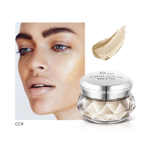 Face Highlighter Jelly Gel Mermaid Eyeshadow Glow Body Glitter Festival Makeup Iluminador Gold Liquid Highlighter Bronzer - Image 5