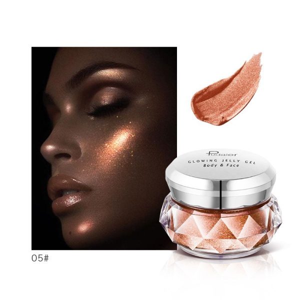 Face Highlighter Jelly Gel Mermaid Eyeshadow Glow Body Glitter Festival Makeup Iluminador Gold Liquid Highlighter Bronzer - Image 8