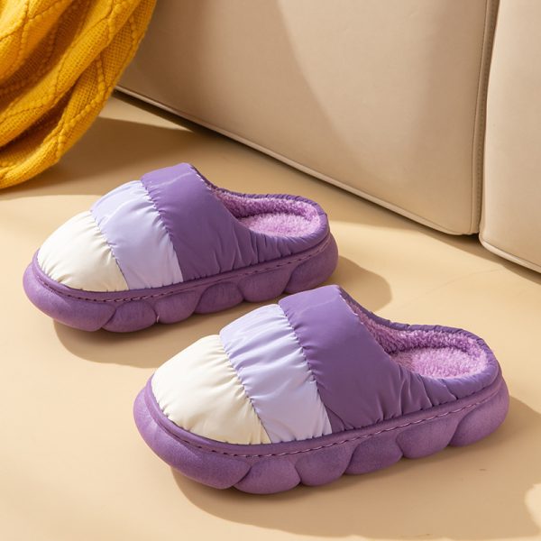 Gradient Slippers Plush Winter Shoes Women House Bedroom Slippers - Image 9