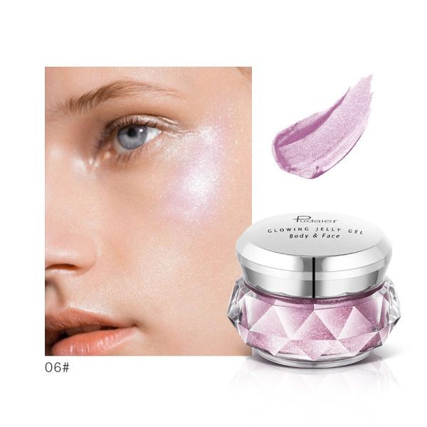 Face Highlighter Jelly Gel Mermaid Eyeshadow Glow Body Glitter Festival Makeup Iluminador Gold Liquid Highlighter Bronzer - Image 9