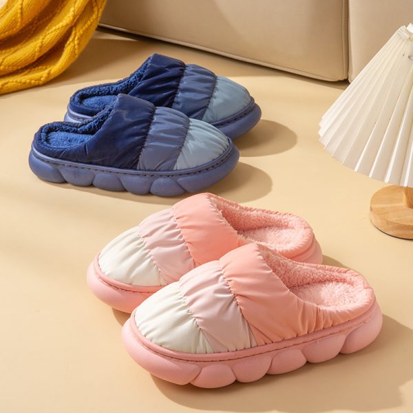 Gradient Slippers Plush Winter Shoes Women House Bedroom Slippers - Image 5