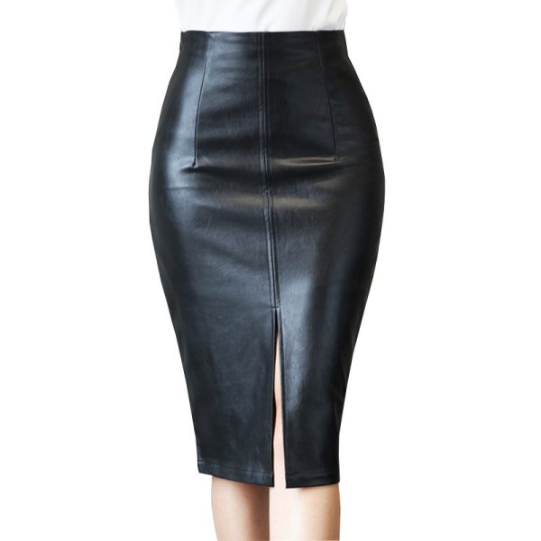 Pencil Leather Skirt - Image 5