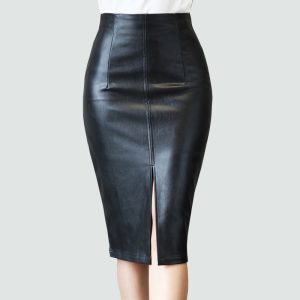 Pencil Leather Skirt