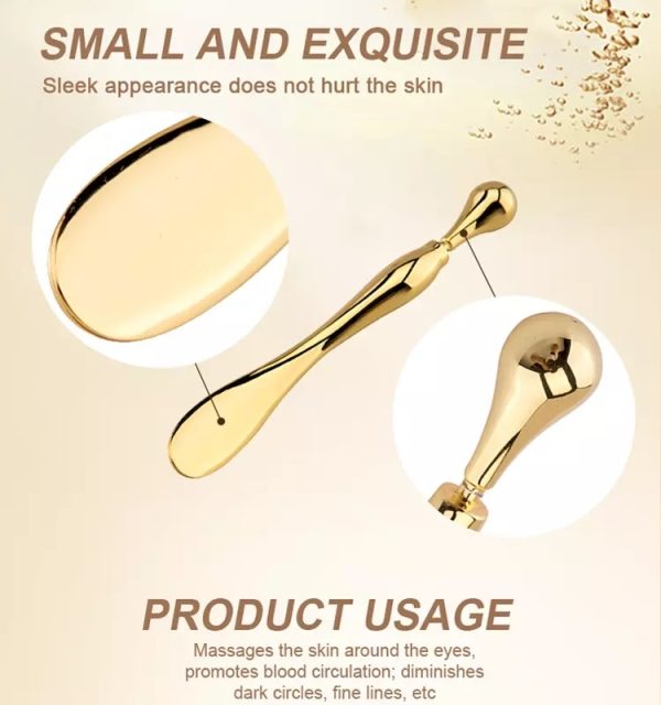 Eye Cream Stick Roller For Face Metal Spatula Puff Applicator Eye Cream Massager Facial Cream Massage Sticks Eye Metal Makeup Spatula Eye Wand 10cm - Image 7