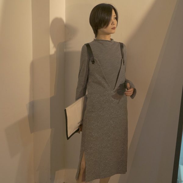 Designer Women's Leather Shoulder Strap Dress - Image 2