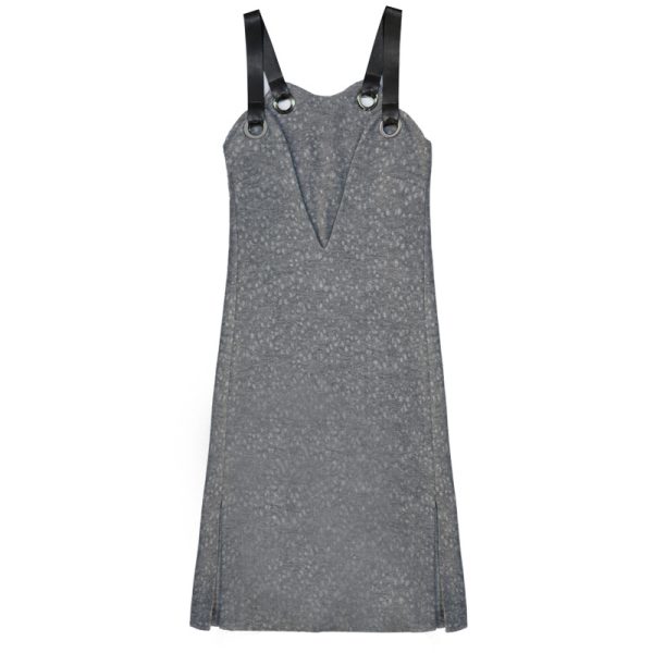 Designer Women's Leather Shoulder Strap Dress - Image 5